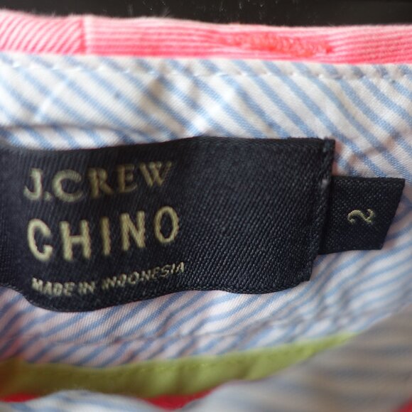 J. Crew #68925 neon pink 4.75" inseam chino mid-rise shorts 2 XS - Picture 3 of 7